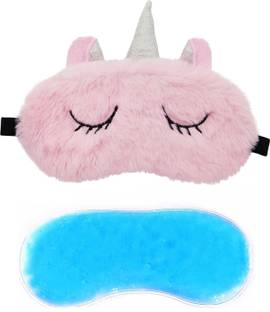 Jenna Unicorn Plain Pink Gel Sleeping Eye Mask for Insomnia, Meditation, Puffy Eyes and Dark Circles Eye Shade