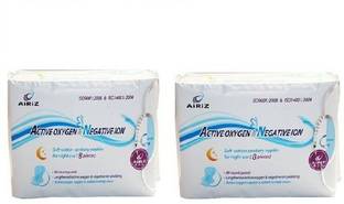 AIRIZ ACTIVE OXYGEN & NEGATIVE ION RELEX SOFT COTTON SANITARY NAPKIN FOR NIGHT USE - (16 PIECES) Sanitary Pad Sanitary Pad