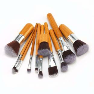 Sixplus Wooden Handle Makeup Brushes (Pack of 11)