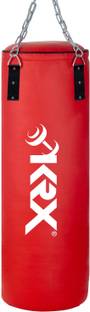 KRX Phantom 3 Feet Unfilled Red Punching Bag SRF Material with Chain Hanging Bag