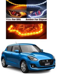 PRTEK LED Car Strip Crystal Style DRL Daytime Running Turn Signal Moving Indicators Light for 172 Fog Lamp Car LED for Maruti Suzuki (12 V, 12 W)