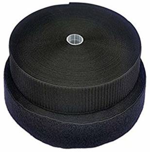 Cryonics India Velcro Hook and Loop Fastening Stick Grip tape roll strips Used in Sofas Backs, Footwear, Pillow Covers, Bags, Purses, Curtains (25 m Hook + 25 m Loop) Black Sew-on Velcro