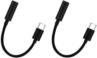 Tech-X Black Type C to 3.5 mm Jack 0.1m Headphone Adapter Multicolor Pack 2 Phone Converter