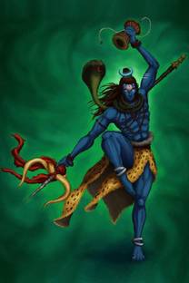 Mahadev | Mahakal | Bholenath | Lord Shiva Painting Poster Fully Waterproof Vinyl Sticker Print for Living Room,Bedroom,Office,Kids Room,Hall Fine Art Print