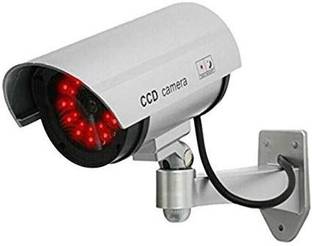 Rixim Security CCTV Fake Bullet Camera Realistic Looking Dummy Security Waterproof Flashing LED Light Dummy Camera Security Camera