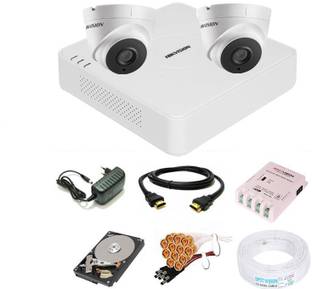 HIKVISION 4 Channal Turbo HD 4MP DVR,Indoor Audio Camera 1080P 2Pcs,Hard Disk,HVC105 Security Camera