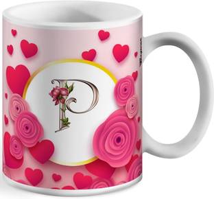 Wagwan Letter P Alphabet Best Gift for Boy Friend Special Birthday Gift For Girlfriend 616 Ceramic Coffee Mug