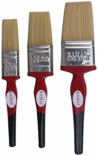 KAMAL Flat CHAPTA(WASH) Synthetic Premium RED and Black Handle Brush Set of 3 (25mm, 38mm, 50mm)