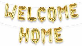 Wanna Party Solid Welcome Home Balloon Banner (Gold) Balloon