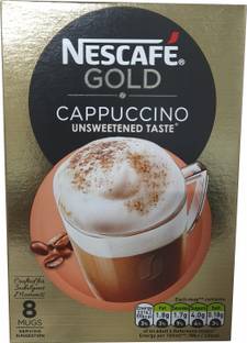 Nescafe Gold Cappuccino Unsweetened Taste Instant Coffee Sachets (8 x 14.2g), 113.6g Instant Coffee