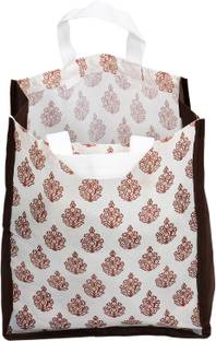 KUBER INDUSTRIES Medium Size 100 Pieces Non Woven Eco-Friendly Reusable Multipurpose Shopping Carry Bags (Brown) - CTKTC30819 Pack of 100 Grocery Bags