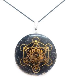 AIR9999 black tourmaline metatron’s cube merkaba sacred geometry orgone pendant Tourmaline Crystal Pendant
