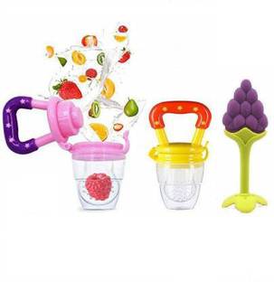 FABLITTLE FRUIT FEEDER YELLOW PURPLE AND GRAPES TEETHER Teether and Feeder