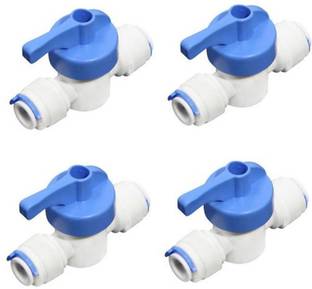 NAINA Inline Ball Valve Quick Connect Shut Off for RO Water Reverse Osmosis Set-1/4" Hose Connector PACK OF 4 Hose Connector