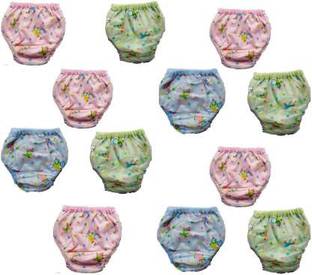 Chhote Janab HIGH QUALITY, Kids PVC Diaper Joker Padded Baby Nappy Panty Training Pants with Inner Cloth & Outer Plastic Reusable & Waterproof(M SIZE)ABOVE 3 MONTH BABY