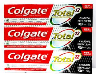 Colgate Total Charcoal Deep Clean Anticavity Toothpaste 120 gm Pack of 3 Toothpaste