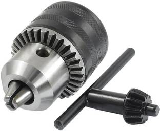 SAIFPRO Taper 16mm Iron Drill Chuck with Key Black and Silver