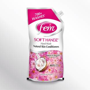 Fem Soft Handz Hand Wash Enriched with goodness of Saffron & Blossom with Coconut Milk Hand Wash Pouch