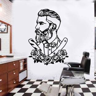 fuzzy 80 cm Barber Shop Self Adhesive Sticker