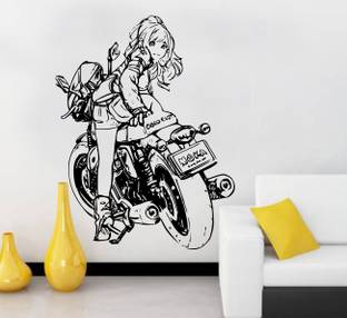fuzzy 80 cm Girls Bike Racer Self Adhesive Sticker