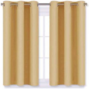 COMFY HOME 152.4 cm (5 ft) Silk Semi Transparent Window Curtain (Pack Of 2)