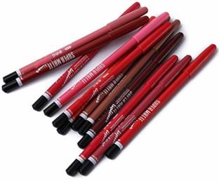 Miss Hot Super Matte Lipliner Pencil Make Up Soft Non-dizzy Texture Waterproof Long-lasting Lip Liner (Set Of 12,colour)