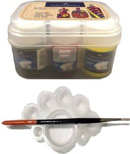 FABER-CASTELL 6 Fabric Colours with Tray and Brush