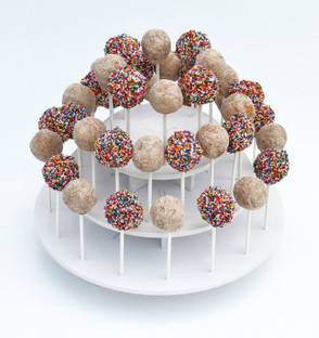 swabs Swabs® 3-Tier Display Cupcake Stand for Holding 42 Cake Pops and 21 Cupcakes, Multicolour Plastic Cake Server