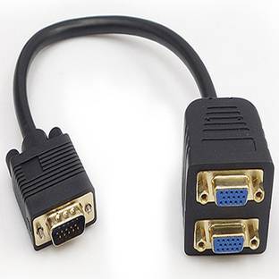 Tobo VGA Cable 0.3 m VGA Splitter Cable Male to Female VGA to Dual 2 Converter Adapter VGA Splitter Y Video Cable for Computer Monitor.