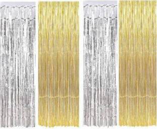Juneja Enterprises Golden, Silver Curtain