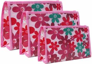 atorakushon chakprintedpouchpink Polyester Storage Pouch