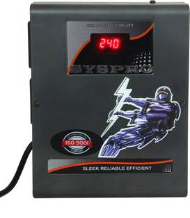 Syspro Major Stabilizer for LED TV Upto 100inch, with Home Theatre and DTH (Black) Voltage Stabilizer