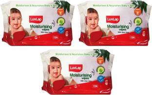 LuvLap Moisturising Wipes , 72 Pcs Pack, Combo of 3