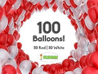 FLIPZON Solid RED&WHITEPO100 Balloon