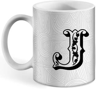 Wagwan Printed Alphabet “J” Tea And Coffee (350 ML)  Ceramic Coffee Mug