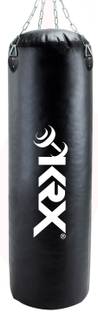 KRX Ultimate 3 Feet Filled Black Punching Bag PU Leather with Chain Hanging Bag