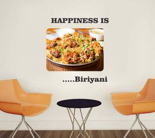 Wallzone 60 cm Happiness Is Briyani Removable Sticker