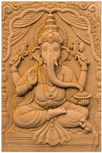 god & god's 45.72 cm Canvas HD Digital Ganesha 2002 Self Adhesive Sticker