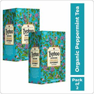 typhoo Refreshing Organic Peppermint Tea with Pure Peppermint Peppermint Green Tea Bags Box