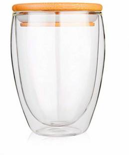 P-PLUS INTERNATIONAL Borosilicate Glass Glass Cups Pack of 1 350ml P07 ,Double Wall Glass Mugs, Coffee Mugs or Tea Cups, Heat Resistance Glass Beer Glass