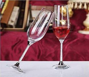 crom (Pack of 2) Crystal Wine Glass Glass Set 200 ml Glass Set Wine Glass