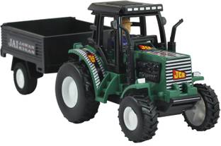Shinsei Tractor With Trolley | Opening Trolley Lock |Farm Tractor | No Remote Or Battery |Miniature Scaled Models