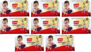 LuvLap Moisturising Wipes With Jojoba Oil, 72 Pcs Pack, Combo of 8