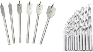 Inditrust 13PC HSS,SET & 6PC FLAT WOOD BIT Combo