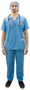 IS IndoSurgicals Unisex V-Neck Scrub Suit (L) Shirt, Pant Hospital Scrub