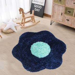 KALYAN GLOBAL Blue Polyester Area Rug