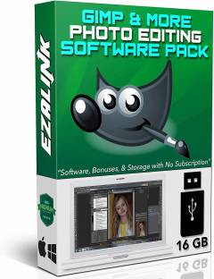 COMPATIBLE Photo Editing Software GIMP 2.10.2 PRO for Windows PC & MAC | RawTherapee RAW Editor, Inkscape Design, Image Converter, Effects {7 Programs on 16Gb USB}