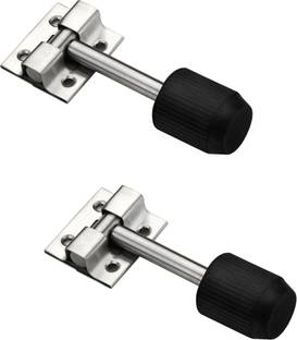 Nixnine NX157 Pack of 2 Stainless Steel Door Stopper Single Floor, Stoppers with Rubber Tip Door Mounted Door Stopper