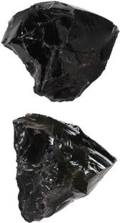 Jewelswonder 100 % Original & Natural Black Obsidian Raw Rough With JGL Lab Certified Decorative Showpiece  -  2 cm
