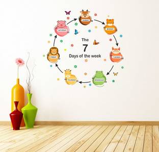 Wallzone 90 cm Week Days Chart Removable Sticker